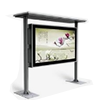 Outdoor advertising machine with rain shelter installed on the ground
